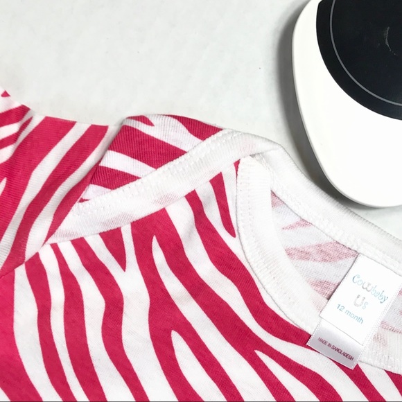 Onesie Pink and White Stripe Baby, 12 months. - Picture 2 of 3